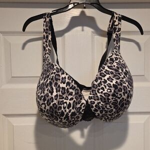 Cacique Black and Cream Leopard Print Bra